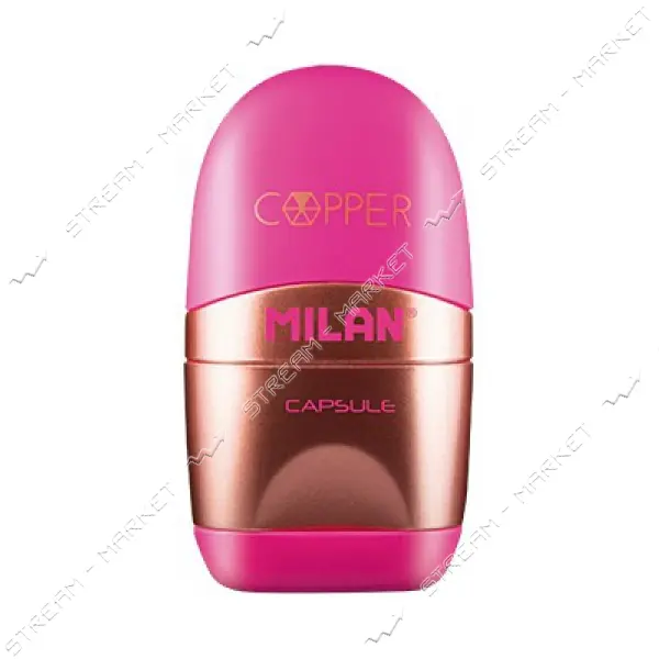 Ластик плюс точилка Milan 4717112 Capsule Copper 6.5х3.5 см                                         