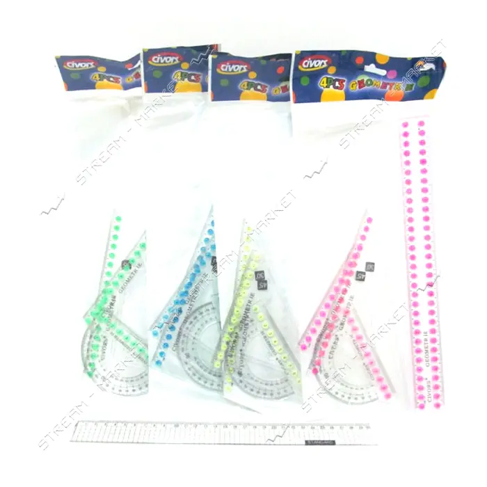 Набор линеек J.Otten Super value 4772 30см цвет mix                                                 