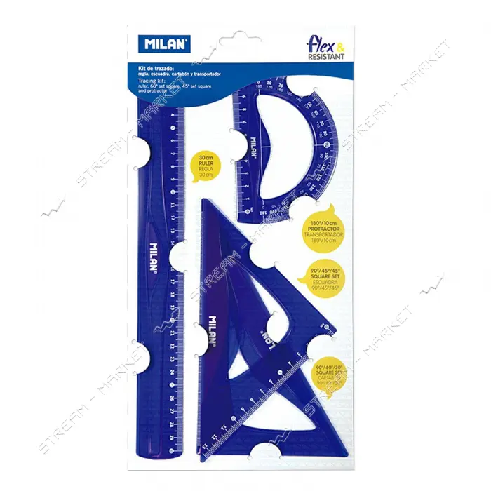 Набор линеек Milan Flex 359801 синяя