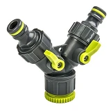 Тройник-распределитель Lime Edition LE-02221K на 2 выхода с кранами Lime Line РВ 3/4"-1/2