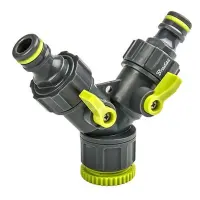 Тройник-распределитель Lime Edition LE-02221K на 2 выхода с кранами Lime Line РВ 3/4"-1/2