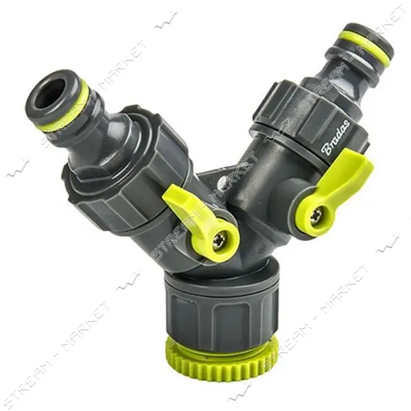 Тройник-распределитель Lime Edition LE-02221K на 2 выхода с кранами Lime Line РВ 3/4"-1/2