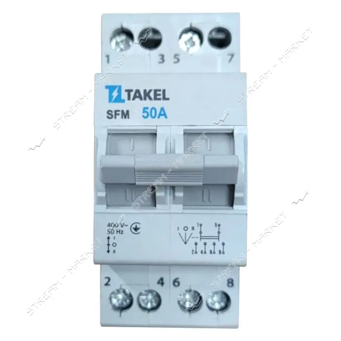 Переключатель нагрузки Takel трехпозиционный SFM 2P 50A