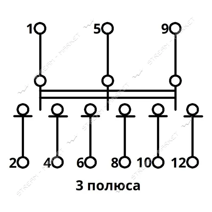 Переключатель нагрузки Takel трехпозиционный SFM 3P 25A