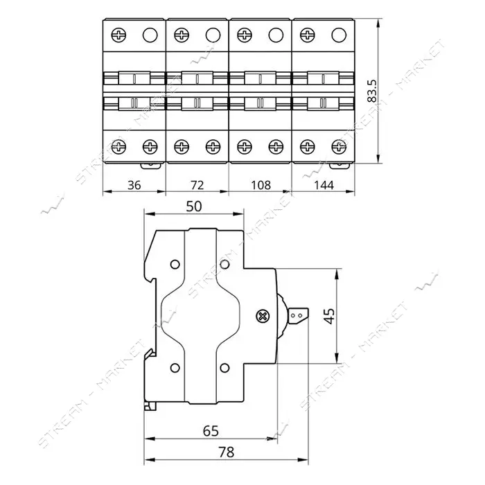 Переключатель нагрузки Takel трехпозиционный SFM 3P 125A                                            