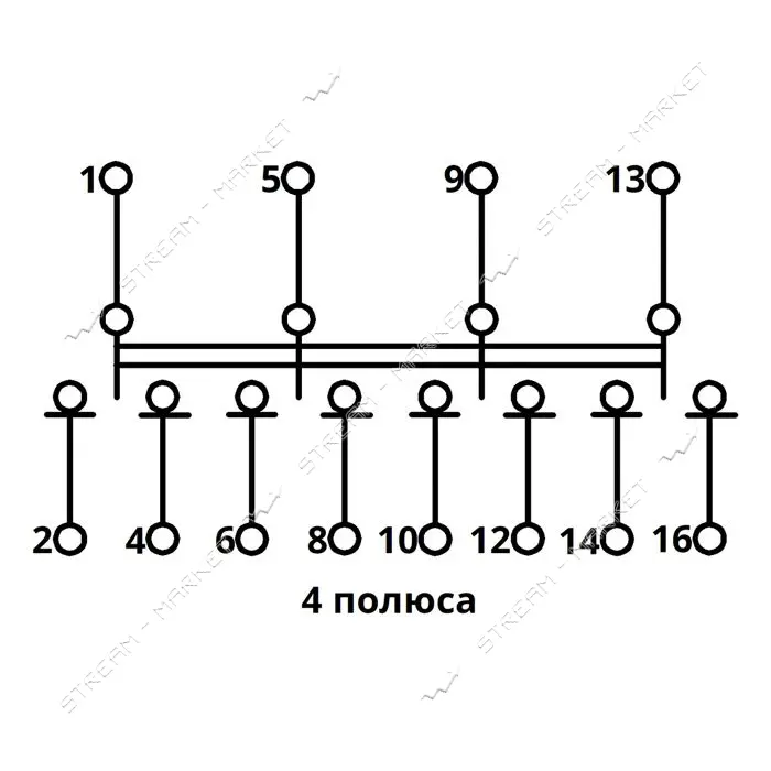 Переключатель нагрузки Takel трехпозиционный SFM 4P 63A                                             