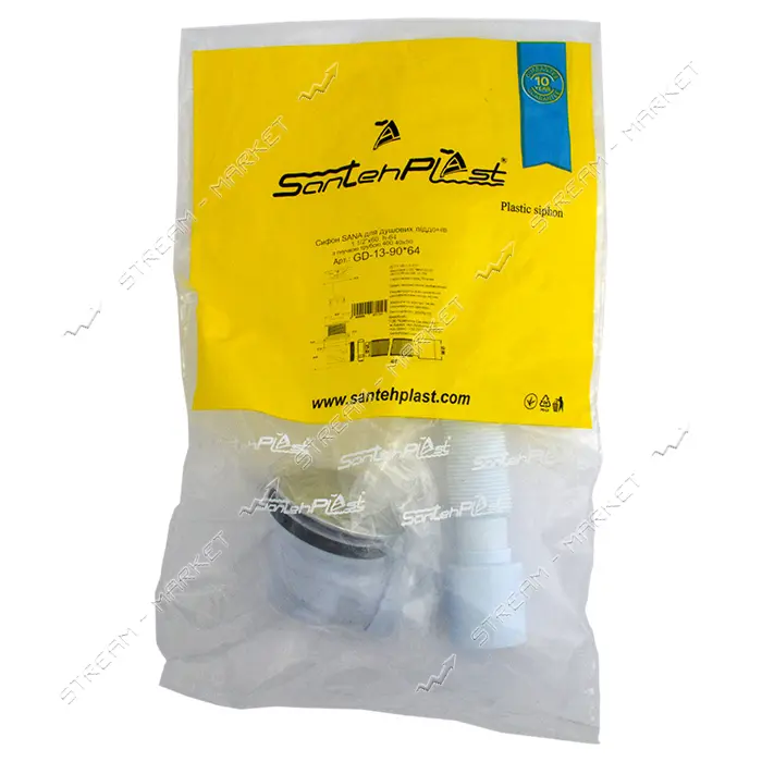 Сифон для душевых поддонов Santehplast Sana GD-13-90х64 1-1/2"x60 h64