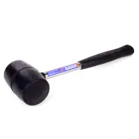 Резиновый молоток Miol 32-704 с металлической ручкой 680г черная резина                             