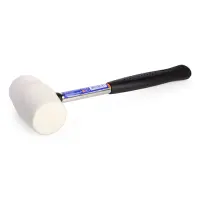 Резиновый молоток Miol 32-714 с металлической ручкой 680г белая резина                              