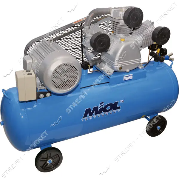 Компрессор масляный Miol 81-197 трехцилиндровый W-образный 7.5кВт 220л с медной обмоткой            