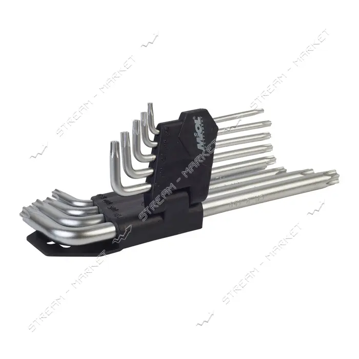 Набор удлиненных торцевых шестигранных ключей Torx Miol 56-398 9 штук