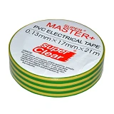 Изолента ПВХ Master плюс 17х0.15мм 21м желто-зеленая