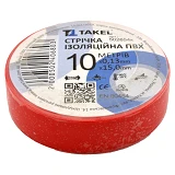 Изолента ПВХ Takel 0.13х15мм 10м красная