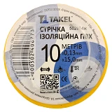 Изолента ПВХ Takel 0.13х15мм 10м желтая