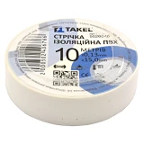 Изолента ПВХ Takel 0.13х15мм 10м белая