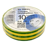 Изолента ПВХ Takel 0.13х15мм 10м желто-зеленая