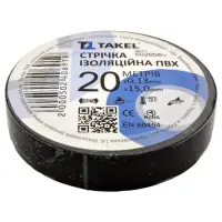Изолента ПВХ Takel 0.13х15мм 20м черная                                                             