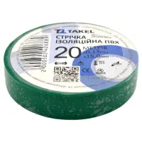 Изолента ПВХ Takel 0.13х15мм 20м зеленая                                                            
