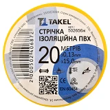 Изолента ПВХ Takel 0.13х15мм 20м желтая                                                             