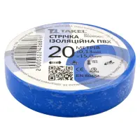 Изолента ПВХ Takel 0.13х15мм 20м синяя                                                              
