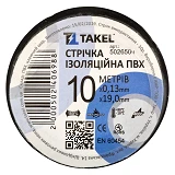 Изолента ПВХ Takel 0.13х19мм 10м черная