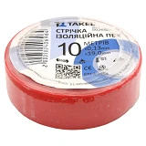 Изолента ПВХ Takel 0.13х19мм 10м красная                                                            