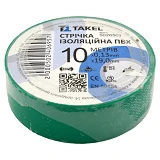 Изолента ПВХ Takel 0.13х19мм 10м зеленая