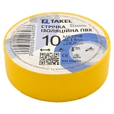 Изолента ПВХ Takel 0.13х19мм 10м желтая                                                             