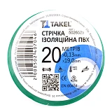 Изолента ПВХ Takel 0.13х19мм 20м зеленая