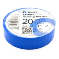 Изолента ПВХ Takel 0.13х19мм 20м синяя                                                              