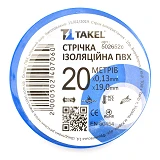 Изолента ПВХ Takel 0.13х19мм 20м синяя