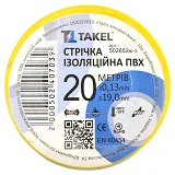 Изолента ПВХ Takel 0.13х19мм 20м желто-зеленая                                                      