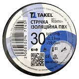 Изолента ПВХ Takel 0.13х19мм 30м черная