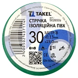 Изолента ПВХ Takel 0.13х19мм 30м зеленая