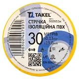 Изолента ПВХ Takel 0.13х19мм 30м желтая                                                             