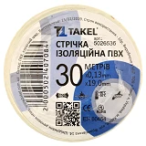 Изолента ПВХ Takel 0.13х19мм 30м белая                                                              