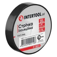 Изолента ПВХ Intertool IT-0021 17х0.15мм 20м черная                                                 
