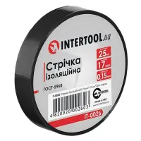 Изолента ПВХ Intertool IT-0026 17х0.15мм 25м черная                                                 
