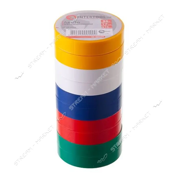 Изолента ПВХ Intertool IT-0029 17х0.15мм 25м ассорти                                                