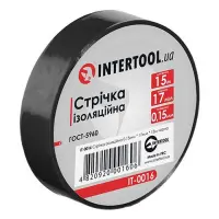 Изолента ПВХ Intertool IT-0016 17х0.15мм 15м черная                                                 