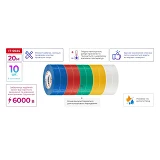 Изолента ПВХ Intertool IT-0024 17х0.15мм 20м ассорти                                                