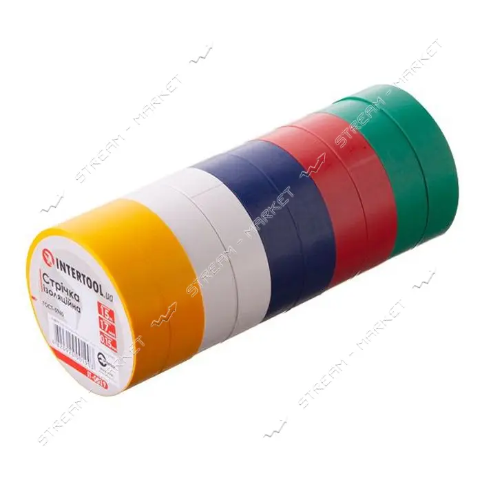 Изолента ПВХ Intertool IT-0019 17х0.15мм 15м ассорти