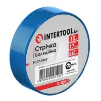 Изолента ПВХ Intertool IT-0010 17х0.15мм 10м синяя                                                  
