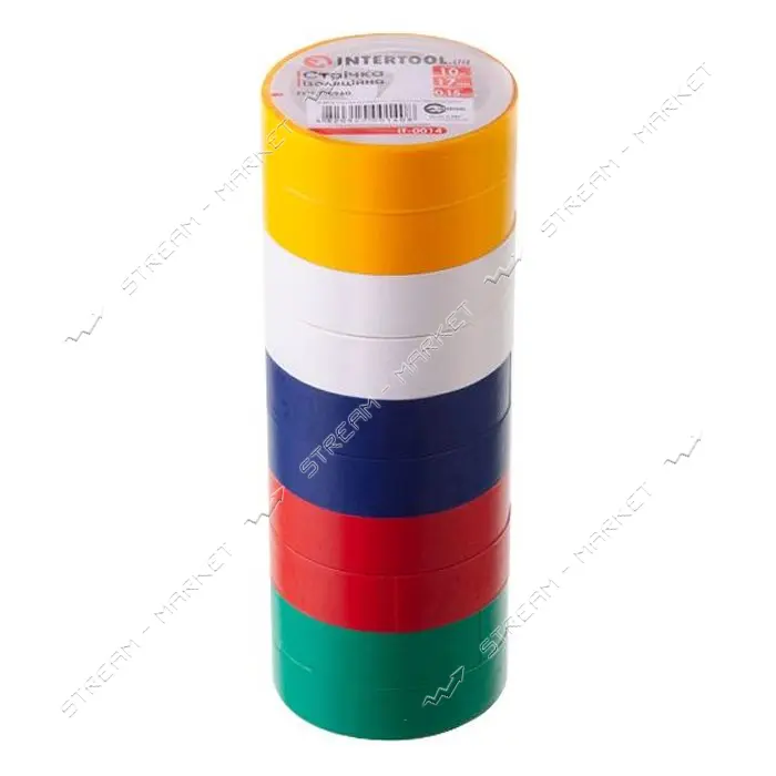Изолента ПВХ Intertool IT-0014 17х0.15мм 10м ассорти