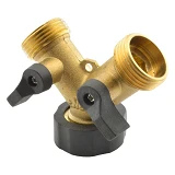 Кран-распределитель на 2 выхода 3/4"Н с накидной гайкой 3/4"В QC-19 латунь                          