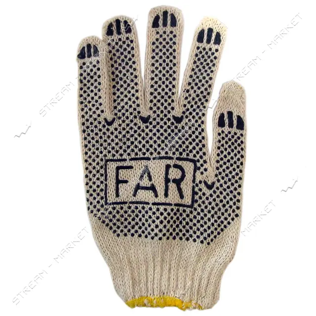 Перчатки рабочие Far/Fan эконом х/б с ПВХ покрытием 12 пар
