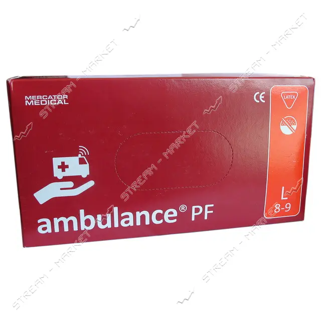 Перчатки Ambulance из латекса неопудренные размер S синие упаковка 25 пар