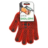 Перчатки Doloni артикул 4461 х/б с ПВХ покрытием размер 11 красные 10 пар                           