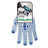 Перчатки Doloni артикул 4480/520 х/б с ПВХ покрытием белые 10 пар