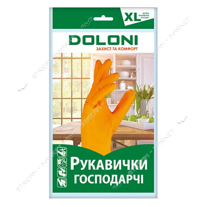 Перчатки DOLONI арт 4563 универсальные хозяйственные латексные разм 10 XL